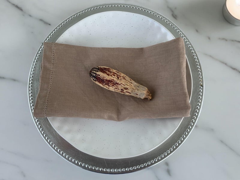 Eight Owls Linen Napkins â€“100% French Flax â€“ Stonewashed Pure Linen Cloth Napkins - Size 18 Inch x 18 Inch â€“ Set of 4 (Natural Rustic Taupe) - Image 4
